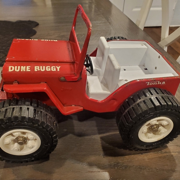 Vintage 1970’s Tonka Pressed Steel Red Big Wheel Dune Buggy Jeep 10x6 - Picture 8 of 10